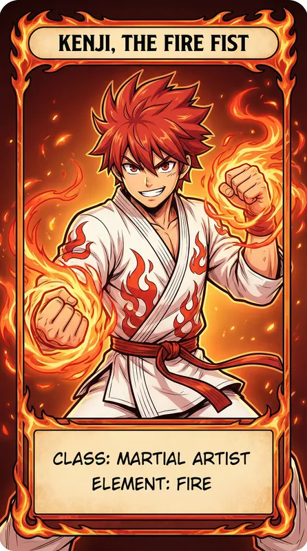 烈焰拳师角色卡片——寸止挑战精选动漫角色